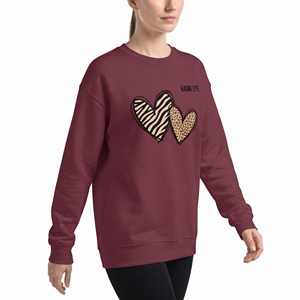 Women's Fashion Sublimation Hoodie <b>Heart</b> Print Pullover Sweatshirt Regular Fit Casual Hooded Winter <b>Top</b> - Product Image 3