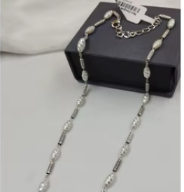 Ensemble de collier pendentif en laiton à la mode de luxe ton argent uniquement pour la fête de mariage tenue quotidienne pour les femmes Type de chaîne de perles - Product Image 2