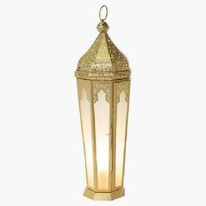 Nuevo y elegante diseño de farol de hierro color dorado, estilo marroquí, tamaño y forma personalizados, farol colgante para hotel y restaurante. - Product Image 3