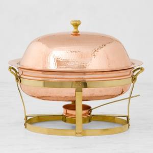 ชุดอุ่นอาหารทองเหลืองขัดเงาพร้อมที่วางฝาปิด คุณภาพพรีเมียม สำหรับบ้าน ร้านอาหาร โรงแรม และงานจัดเลี้ยง - Product Image 5