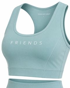 Conjunto de Yoga de 2 Piezas: Sujetador Deportivo Racerback Verde Menta y Leggings de Cintura Alta, Ropa Deportiva sin Costuras de Longitud Completa - Product Image 5