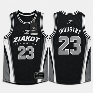 เสื้อบาสเก็ตบอลแขนกุดแบบมีสายรัดไหล่ ระบายอากาศได้ดี ผลิตโดย Ziakot Industry สำหรับทีมชาย พิมพ์ลายแบบ Sublimated  100% โพลีเอสเตอร์ พร้อมสกรีนชื่อทีมตามสั่ง - Product Image 5