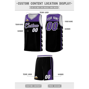 ชุดบาสเก็ตบอลแบบกำหนดเอง โลโก้ทีม ชื่อ หมายเลข มหาวิทยาลัย แคมปัส ชุดฝึกซ้อม ชุดกีฬา พิมพ์ลายดิจิทัล โพลีเอสเตอร์ 100% คอวี - Product Image 2