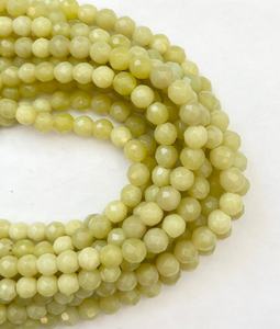 Cuentas de Jade Limón Natural Facetadas Redondas, Hilo de Piedras Preciosas Amarillas para Fabricación de Joyería, Cuentas Sueltas al por Mayor - Product Image 6