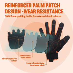 Guantes de Trabajo Mecánicos de Cuero Vacuno Granulado para Protección Industrial, Transpirables, con Respaldo Laminado de Spandex - Product Image 4
