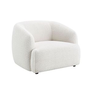 Sillón para Sala de Estar Lucifer en Tela Blanca Brillante - Product Image 1