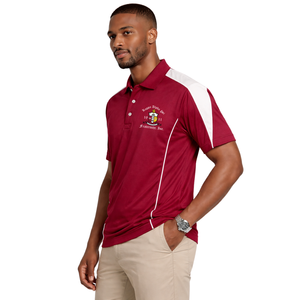 Polo DriFit Kappa Alpha Psi avec armoiries, vêtements de fraternité grecque Krimson and Kream, coupe athlétique et confort tout au long de la journée - Product Image 3