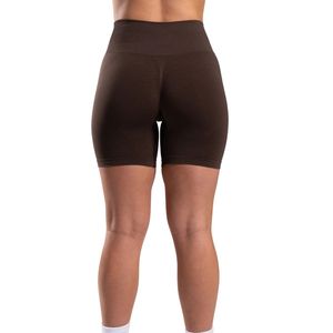 Shorts Deportivos de Cintura Alta para Mujer, Color Marrón, Sin Costuras, Compresión, Elásticos, para Gimnasio, Fitness, Entrenamiento, Deportes, Ropa Deportiva - Product Image 2