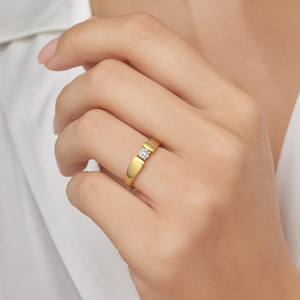 Bague de fiançailles minimaliste ronde avec diamant solitaire de laboratoire certifié IGI, or 14 carats, sertissage à 4 griffes, DEF VVS, OEM ODM, bijoux personnalisés - Product Image 3
