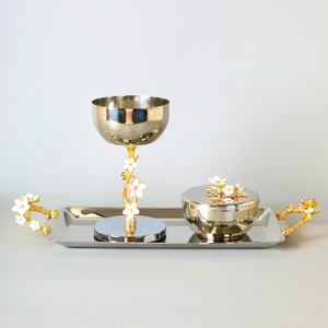 Ensemble brûleur d'encens en acier inoxydable fait main, avec couvercle et plateau assorti, pour une décoration aromatique intérieure toute saison – Vente chaude - Product Image 5