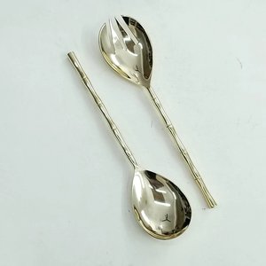 Popular Design Metal Salad Server With <b>Mop</b> <b>Handle</b> Gold Finished for Restaurant & Wedding Tabletop Salad Tools Handmade - Product Image 3