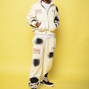 Ensemble sweat à capuche et short déchiré streetwear, survêtement oversize unisexe, imprimé graphique vintage délavé à l'acide, tenue décontractée d'été - Product Image 2