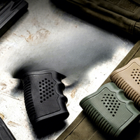 Poignées tactiques en caoutchouc, manchon de gant à enfiler, poignées ventilées pour activités de plein air, accessoires de chasse durables en caoutchouc