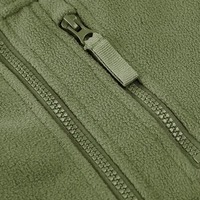 Veste en polaire vert olive pour homme, col montant, fermeture éclair, plusieurs poches, respirante, réversible, coupe classique, pour l'extérieur