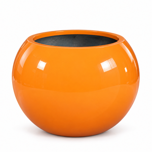 Modern <b>Large</b> Fiberglass <b>Planter</b> With UV Resistant Coating Round Outdoor Garden Pot Premium Decorative Container For Home Patio - Product Image 5