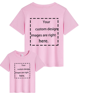 Custom Design Pink Short Sleeve O-Neck Unisex T-Shirt Kids Adults Casual Wear Printed Jersey Anti-Pilling 100% Cotton 160g - Product Image 1