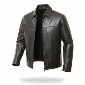 High Quality Classic Biker Motorcycle Slim Fit Windproof Breathable Black Leather Jacket For Men's In Wholesale Price - Product Image 1
