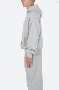 Sweat à capuche lavable pour homme, style streetwear, sans cordon, vintage, double couche, effet vieilli, 100% coton molletonné 300g, respirant, en promotion - Product Image 4