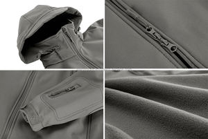 Chaqueta impermeable de montaña personalizada para hombre, chaqueta impermeable con capucha de concha suave para exteriores, para correr y la lluvia, venta al por mayor - Product Image 5