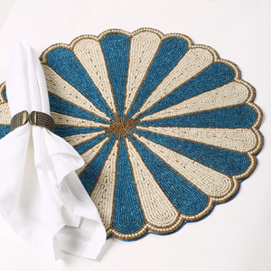 Manteles individuales con cuentas de excelente calidad, 400 mm de diámetro, mantelillos y alfombrillas con cuentas para mesa de comedor. - Product Image 1