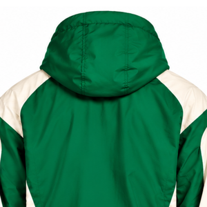 Ensemble short et sweat à capuche en nylon colorblock vert pour homme, léger, avec fermeture éclair quart, pour la course, le fitness, l'entraînement et les loisirs - Product Image 4