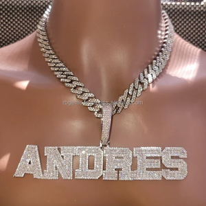 <b>Custom</b> <b>Name</b> Shape Pendant 925 Sterling Silver Lab Grown VVS Diamond Iced Out Hip Hop Charm Luxury Jewelry Unisex - Product Image 2