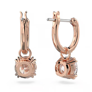 Pendientes de Aro Chapados en Oro Rosa con Circonita Redonda, Joyería de Lujo para Uso Diario de Mujer - Product Image 2