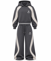 Ensemble de survêtement décontracté pour homme avec sweat à capuche et pantalon, color block, en coton French Terry respirant, coupe oversize, collection automne 2026