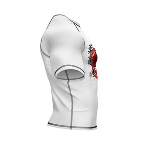 Vente en gros de rashguards MMA respirants à manches courtes personnalisés avec impression par transfert thermique pour hommes, rashguards personnalisés en gros - Product Image 4