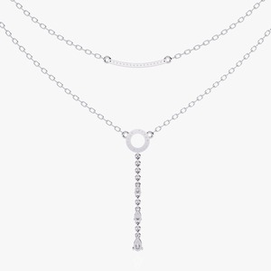 Collar de diamantes cultivados en laboratorio de alta demanda con acabado chapado en oro para joyería de boda para mujer disponible al mejor precio. - Product Image 1
