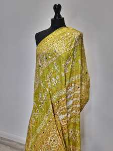 Hot Selling Hand Made Embroidery Lace Mirror Decoration <b>Silk</b> Shawls For Women Traditional Scarves & Shawls & <b>Hijab</b> For Adults - Product Image 3