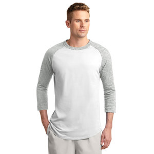 Camiseta de Hombre Blanca y Gris de Manga Larga con Cuello Redondo, Estilo Casual, Holgada, de Color Sólido, Antiarrugas, 320g, de Algodón Jersey - Product Image 1