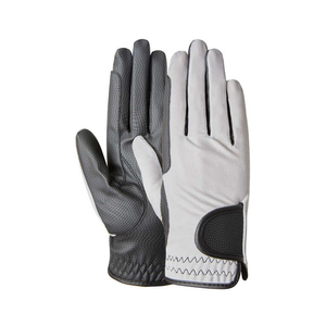 Gants d'équitation légers d'été respirants antidérapants en cuir durable à doigts complets avec fermeture à boucle pour sports de plein air - Product Image 1