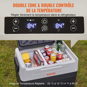 Refrigerador de Coche de Doble Zona de 12 Voltios, 37 QT/35 L, Congelador Portátil, Rango Ajustable de -4 a 50 Fahrenheit - Product Image 3
