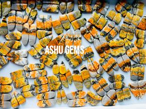 Jaspe de abejorro Natural de alta calidad, joyería de cristal amarillo suelto, piedras preciosas, pares de formas de pera elegantes - Product Image 3