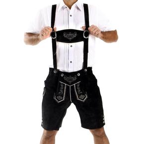 Short homme 2025 dernier modèle personnalisé motif solide noir bavarois LEDhosen Style décontracté Oktoberfest Lederhosen - Product Image 3