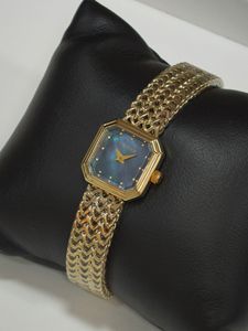 Montre-bracelet à quartz élégante et rétro pour femme, mouvement Miyota, cadran nacre, bracelet en acier inoxydable tressé, boîtier en laiton vintage de luxe - Product Image 2