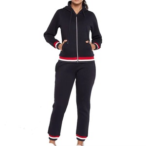 Wholesale price Custom Made 100% Cotton 400 GSM Heavyweight Winter Wear Streetwear Style Solid Color Tracksuit For Women - Product Image 1