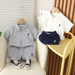 Ensembles de vêtements pour garçons, ensembles de vêtements d'été pour tout-petits, ensembles de vêtements décontractés pour garçons avec broderie - Product Image 4