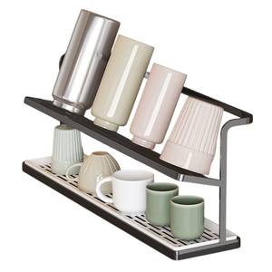 Escurridor de tazas y tazas de 2 niveles con bandeja de drenaje extraíble para un drenaje rápido, organizador de encimera de cocina para tazas, tazas y más - Product Image 3