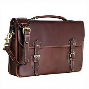 Bolsa de Cuero Genuino Impermeable con Cremallera, Moderna y Elegante, para Niños, con Logotipo Impreso, para Guardar Cuadernos y Documentos - Product Image 1