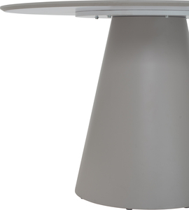 Table à manger ronde 1200 mm, plateau en bois gris avec base gris clair, design moderne minimaliste du milieu du siècle, 4 places, montage facile - Product Image 2