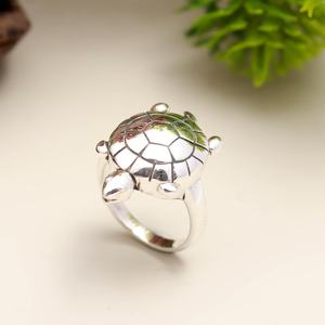 Anillo de Tortuga de Plata de Ley 925, Anillo de Tortuga Hecho a Mano, Anillo de Animal, Símbolo de Longevidad, Protección, Naturaleza, Joyería al por Mayor - Product Image 6