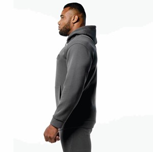 Hoodies décontractés personnalisables pour hommes en mélange polyester/coton tricoté Inland Industries, respirants, à col rond et à fermeture frontale rapide - Product Image 5
