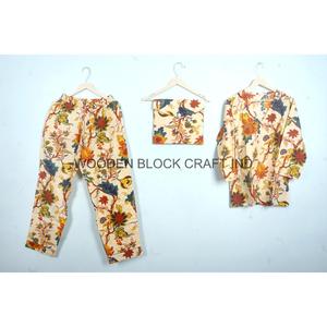 Conjunto de Pijama de Manga Larga con Cuello en V 100% Algodón para Mujer, Suave, Transpirable y Lavable a Máquina - Product Image 1