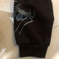 Hoodie Rajut Berkualitas Tinggi Musim Dingin Y2K Motif Laba-laba Berhias Rhinestone, Lengan Panjang, Ukuran Oversize, Saku, 100% Katun