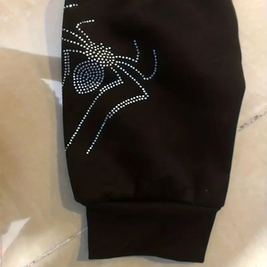 Sweat à capuche Y2K d'hiver de haute qualité avec lettres araignée en strass, coupe oversize, manches longues, poche, tricoté 100% coton - Product Image 2