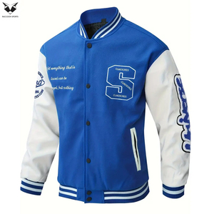 Chaqueta Varsity de Moda para Hombre, Bordada, con Parches, Estilo Hip Hop, Chaqueta Bomber, Chaqueta Universitaria Unisex de Alta Calidad - Product Image 3