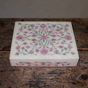 Caja de Joyería de Mármol Blanco I Caja de Accesorios con Arte Floral I Caja Decorativa I Caja para Regalo I Caja de Adornos al por Mayor - Product Image 4