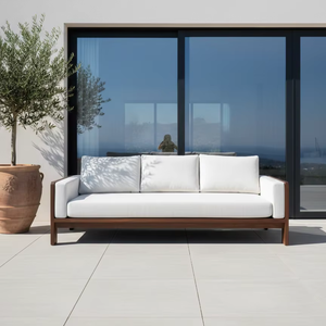 Canapé d'extérieur de luxe en bois massif Miku 2 places, résistant à l'eau, durable, confortable, mobilier de jardin moderne pour - Product Image 3